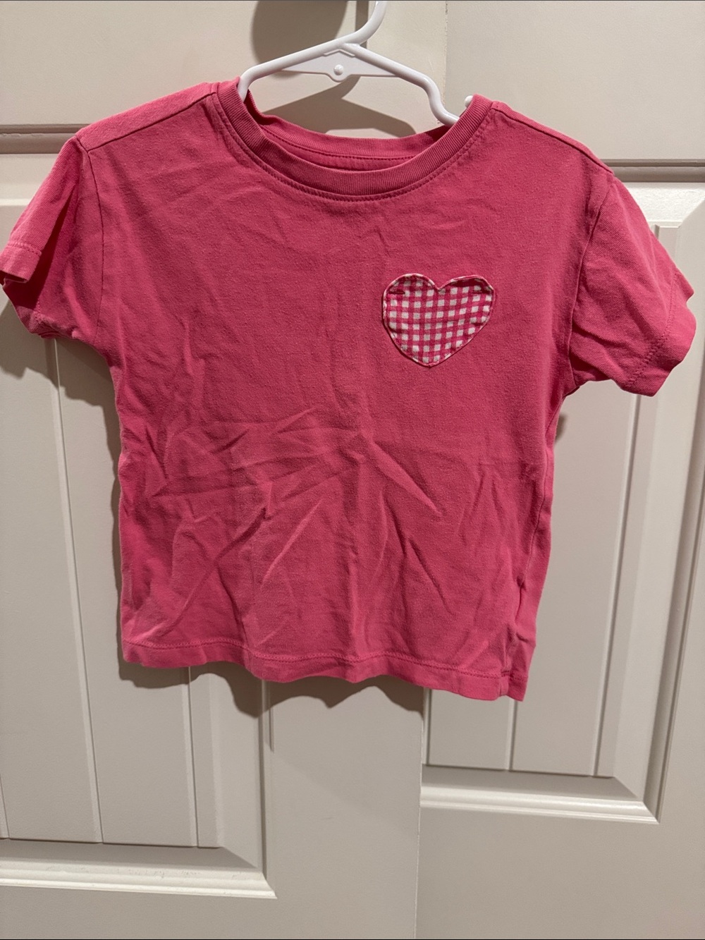Old Navy Pink Short Sleeve Tee with Gingham Heart